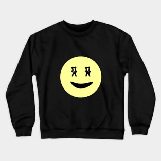 Classic retro Smiley Face Emoji with Upside-down Bunny Eyes Crewneck Sweatshirt